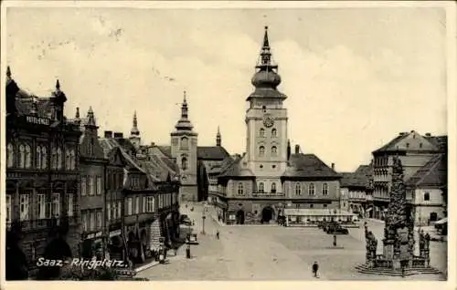 Ak Žatec Saaz Region Aussig, Ringplatz