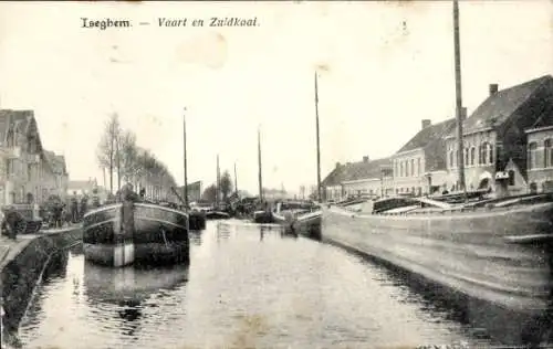 Ak Izegem Iseghem Westflandern, Vaart en Zuidkaai