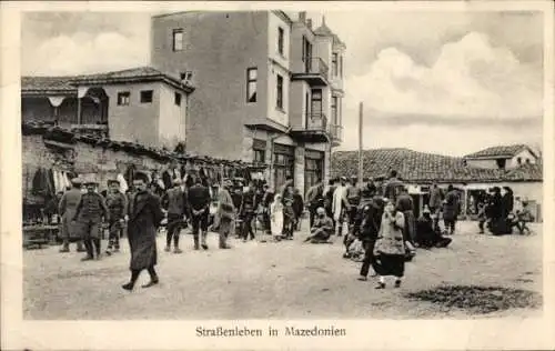 Ak Mazedonien, Straßenleben, Markt