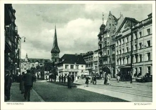 Ak Kaliningrad Königsberg Ostpreußen, Steindamm, Passanten