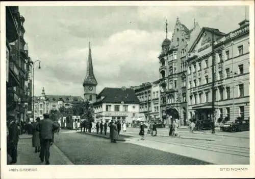 Ak Kaliningrad Königsberg Ostpreußen, Steindamm, Passanten