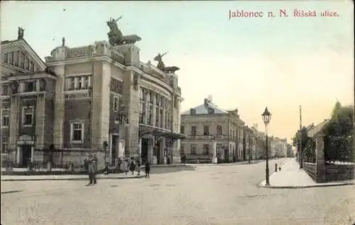 Ak Jablonec nad Nisou Gablonz an der Neiße Region Reichenberg, Risska ulice