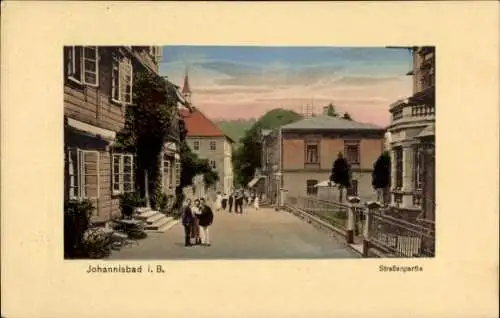 Ak Janské Lázně Johannisbad Region Königgrätz, Straße, Passanten