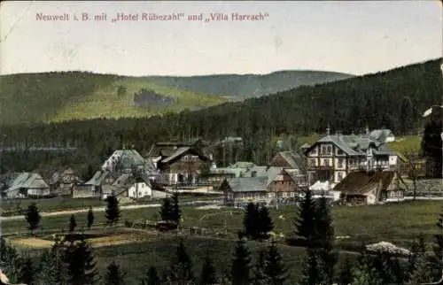 Ak Nový Svět Neuwelt Harrachov Harrachsdorf Riesengebirge Region Reichenberg, Hotel Rübezahl, Villa