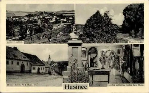 Ak Husinec u Netolic Hussinetz Reg. Südböhmen, Skala, Rodny domek, M. J. Husa