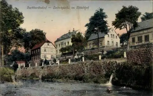 Ak Burkhardtsdorf Sachsen, Zwönitzpartie, Mitteldorf
