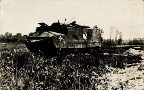 Foto Ak Französischer Panzerwagen, Kriegsbeute, I. WK