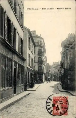 Ak Puteaux Hauts de Seine, Rue Voltaire, Maison Salson