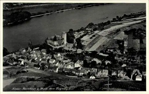 Ak Niederheimbach am Rhein, Fliegeraufnahme