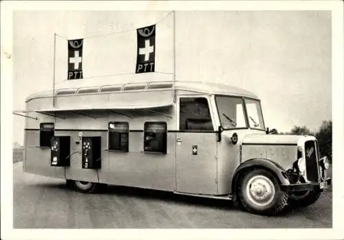 Ak Schweiz, Fahrbares Automobil Postbureau aus Saurer Chassis