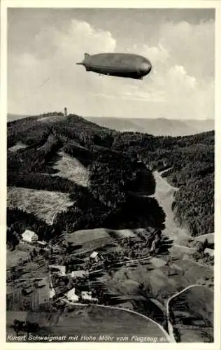 Ak Schweigmatt Raitbach Schopfheim in Baden, Fliegeraufnahme, Hohe Möhr, Zeppelin