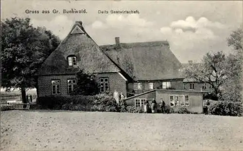 Ak Groß Buchwald in Holstein, Delfs Gastwirtschaft