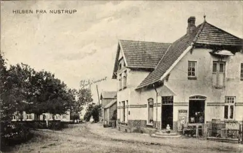 Ak Nustrup Dänemark, Straßenpartie, Geschäftshaus