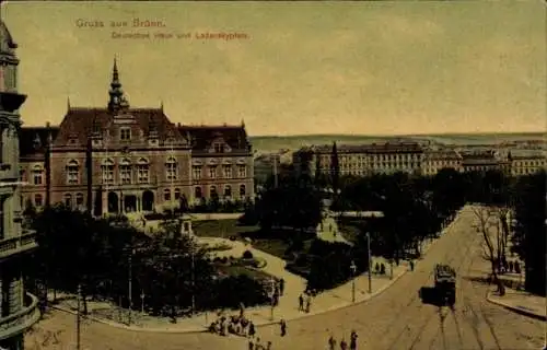 Ak Brno Brünn Südmähren, Deutsches Haus, Lazansky-Platz