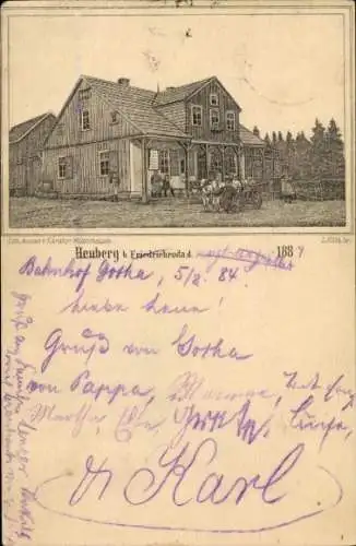 Vorläufer Künstler Litho Kütz, L., Friedrichroda im Thüringer Wald, Heuberghaus