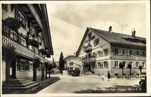 Ak Weiler Simmerberg im Allgäu, Straße, Häuser