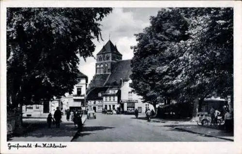 Ak Hansestadt Greifswald, Mühlentor