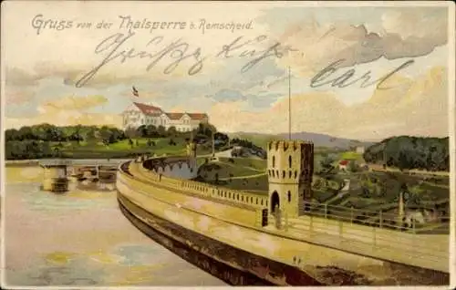 Litho Remscheid im Bergischen Land, Eschbachtalsperre