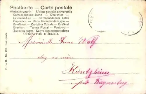 Passepartout Ak Frau mit Blumenkorb, Porträt