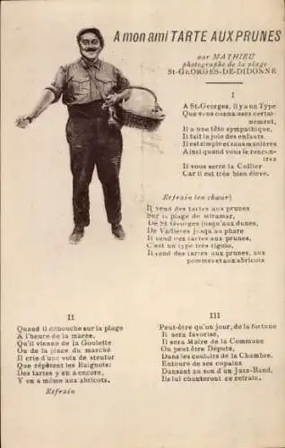 Lied CPA A mon ami Tarte aux Prunes par Mathieu