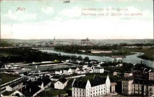 Ak Metz Moselle,  Panorama vom St. Quentin aus gesehen