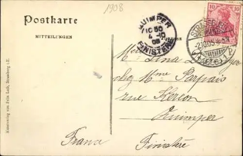 Ak Straßburg Elsass Bas Rhin,  Kaiser-Wilhelm-Straße