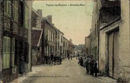 Ak Fleury la Rivière Marne, Hauptstraße