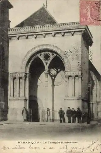 Ak Besançon les Bains Doubs, Temple Protestant