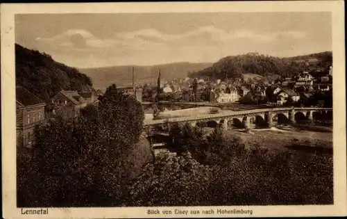 Ak Elsey Hohenlimburg Hagen in Westfalen, Blick von Elsey aus nach Hohenlimburg