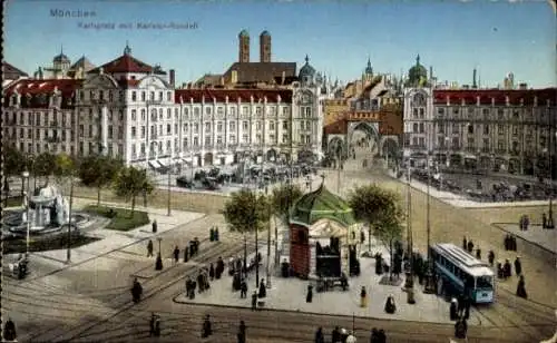 Ak München, Karlsplatz, Karlstor-Rondell