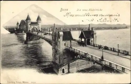 Ak Bonn am Rhein,  Die neue Rheinbrücke