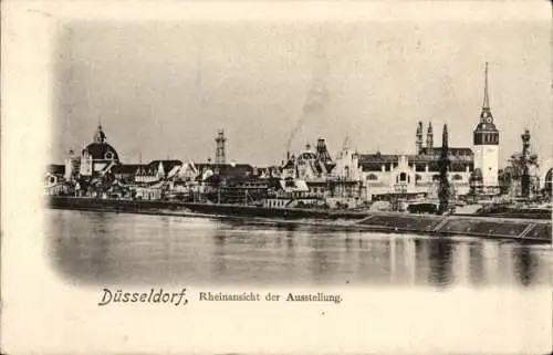 Ak Düsseldorf am Rhein, Ausstellung 1902, Rheinansicht