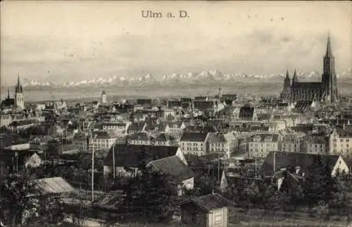 Ak Ulm an der Donau, Panorama, Münster