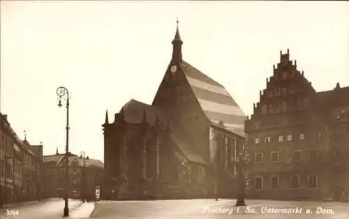 Ak Freiberg in Sachsen, Untermarkt und Dom in Freiberg