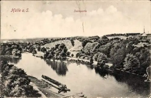 Ak Halle an der Saale, Saalepartie