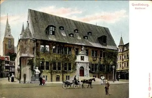 Ak Quedlinburg im Harz, Rathaus