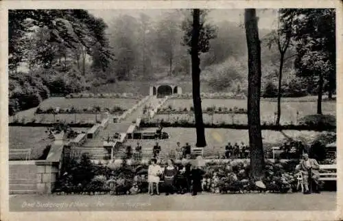 Ak Bad Suderode Quedlinburg im Harz, Kurpark, Passanten, Bänke