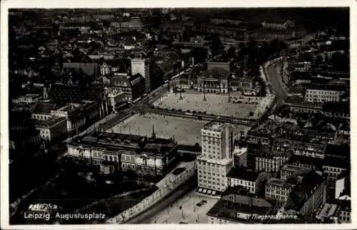 Ak Leipzig, Sächsisch Thüringische Ausstellung 1897, Augustusplatz, Fliegeraufnahme