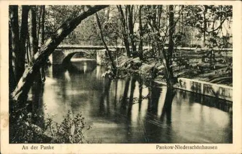 Ak Berlin Pankow Niederschönhausen, Panke, Brücke