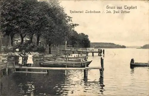 Ak Berlin Reinickendorf Konradshöhe Tegelort, Gruß aus  Restaurant Lindenbaum Inh. Paul Oettner