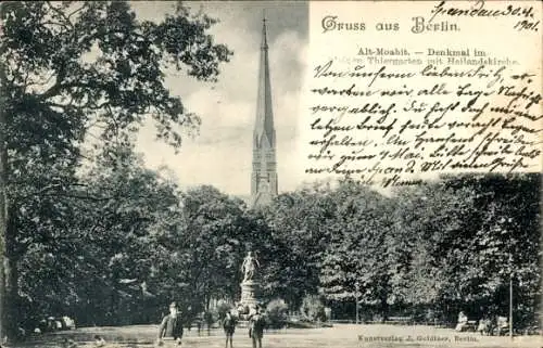 Ak Berlin Tiergarten Moabit, Denkmal, Tiergarten, Heilandskirche