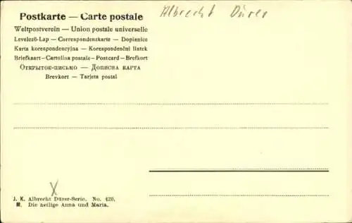 Künstler Litho Dürer, A., Heilige Anna und Maria