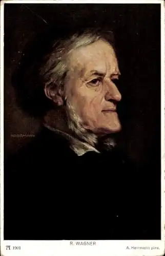 Künstler Ak Hermann, A., Komponist, Dramatiker und Dichter Richard Wagner, Ackermann 1901