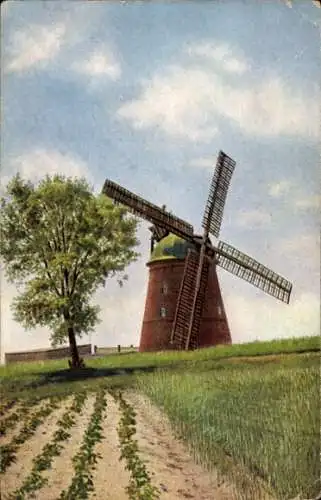 Ak Windmühle, Ackerbau, Wiese