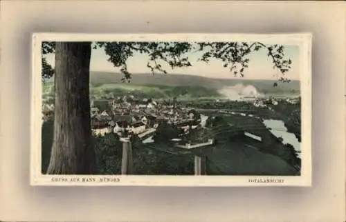 Passepartout Ak Hann. Münden in Niedersachsen, Totalansicht