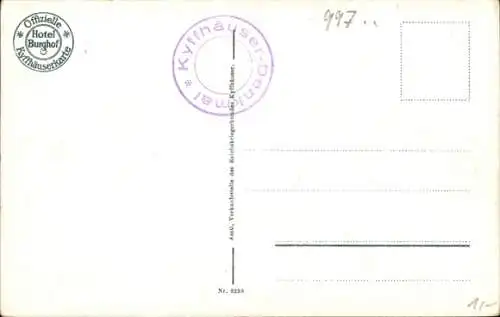 Ak Steinthaleben Kyffhäuserland in Thüringen, Kyffhäuser, Kaiser Wilhelm Denkmal, Barbarossa