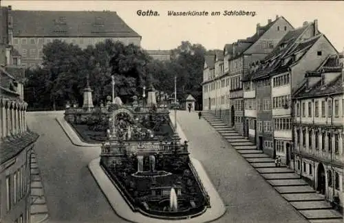 Ak Gotha in Thüringen, Wasserkünste, Schlossberg