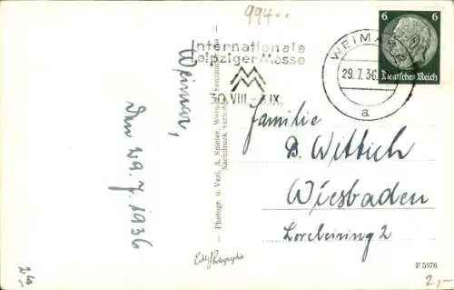 Ak Weimar in Thüringen, Gesamtansicht