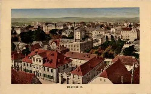 Präge Ak Bayreuth in Oberfranken, Teilansicht, Vogelschau