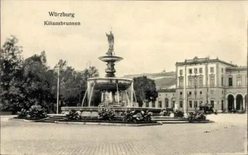 Ak Würzburg am Main Unterfranken, Kiliansbrunnen